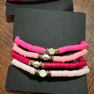 Valentines Day ❤️ Beaded Heishi Clay Bracelet Stack